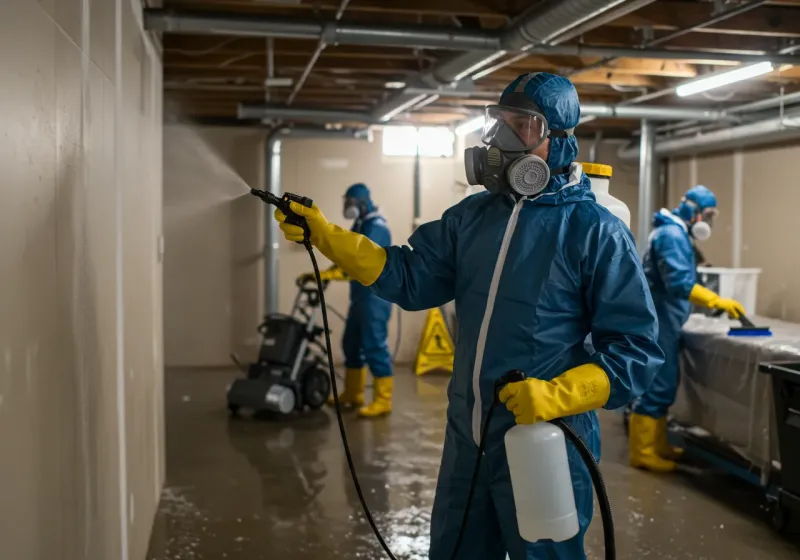 Basement Sanitization and Antimicrobial Treatment process in Cheshire Village, CT